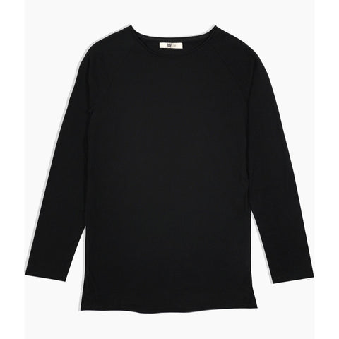 Black Raw Neck Long Sleeve